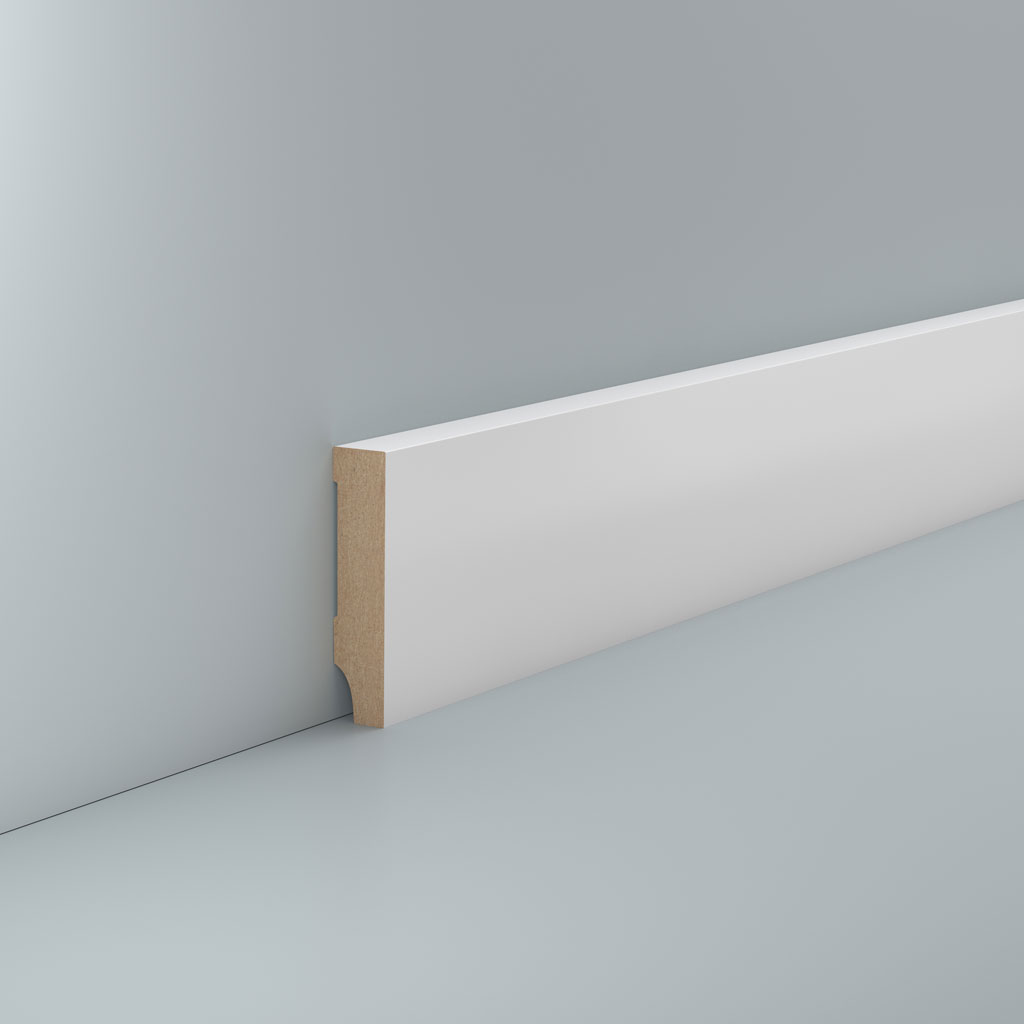 Südbrock Fußleiste Oberkante rechteckig, Weiß, 1,3 x 5,8 cm