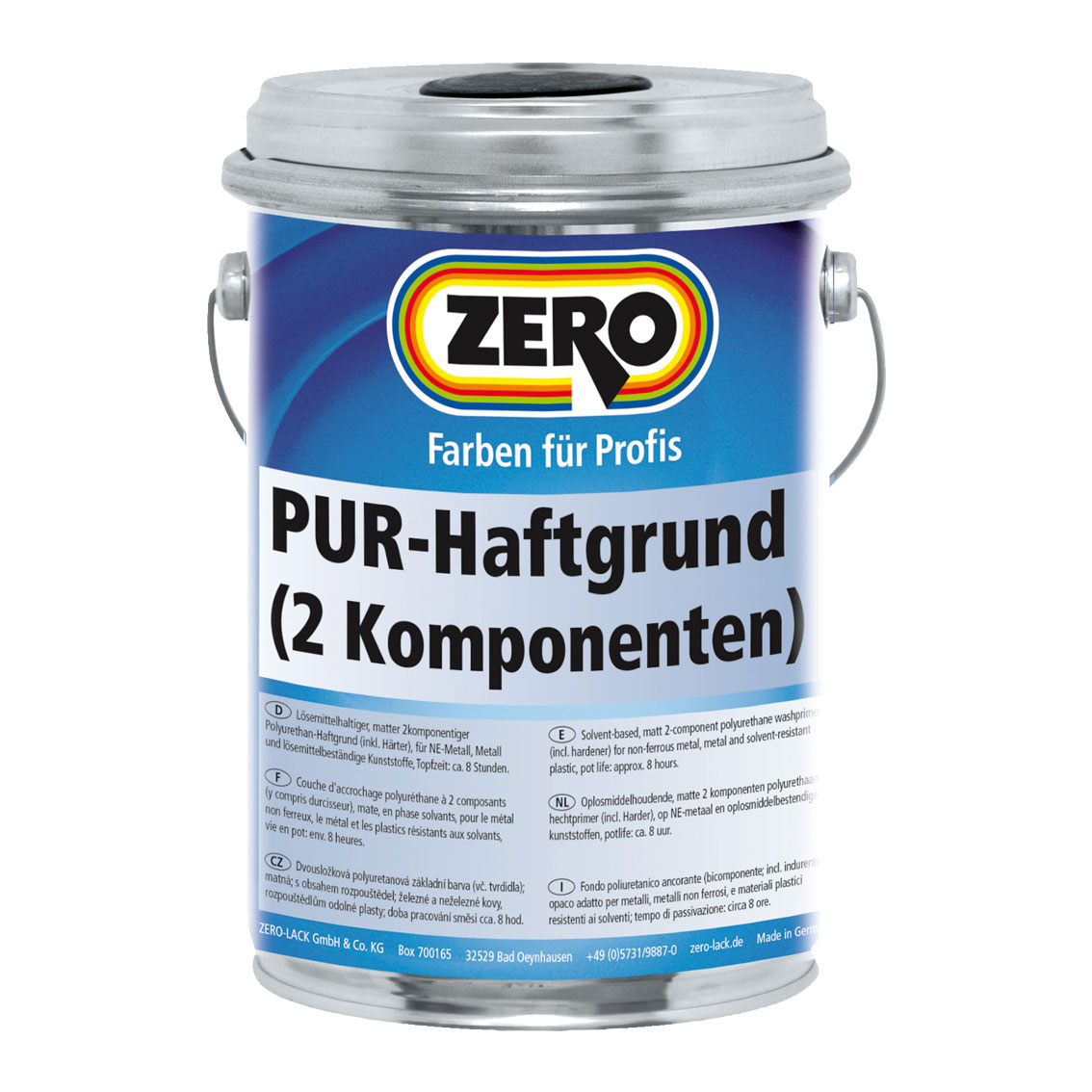 ZERO-LACK PUR-Haftgrund inkl. Härter, Schwarz, 250 ml
