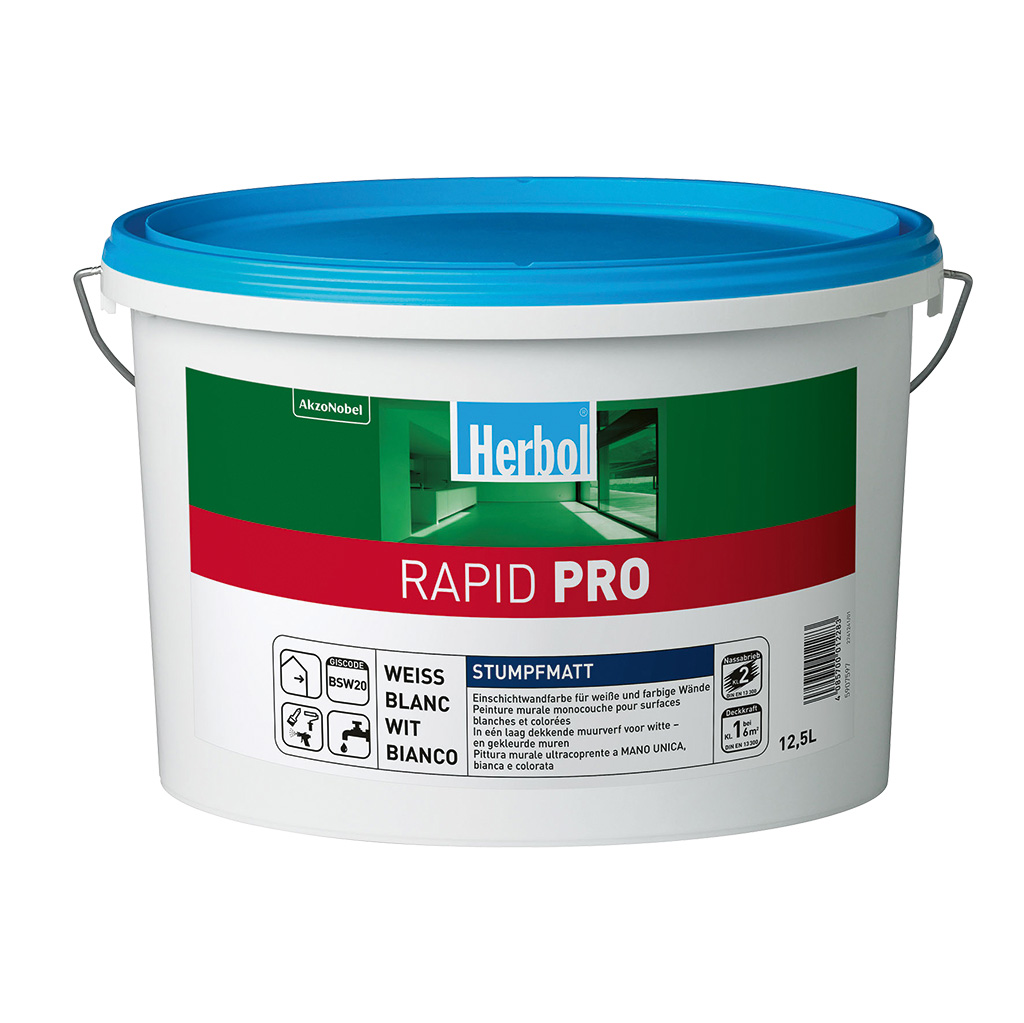 Herbol Innenfarbe Rapid Pro Basis DU1, Weiß, 1 l