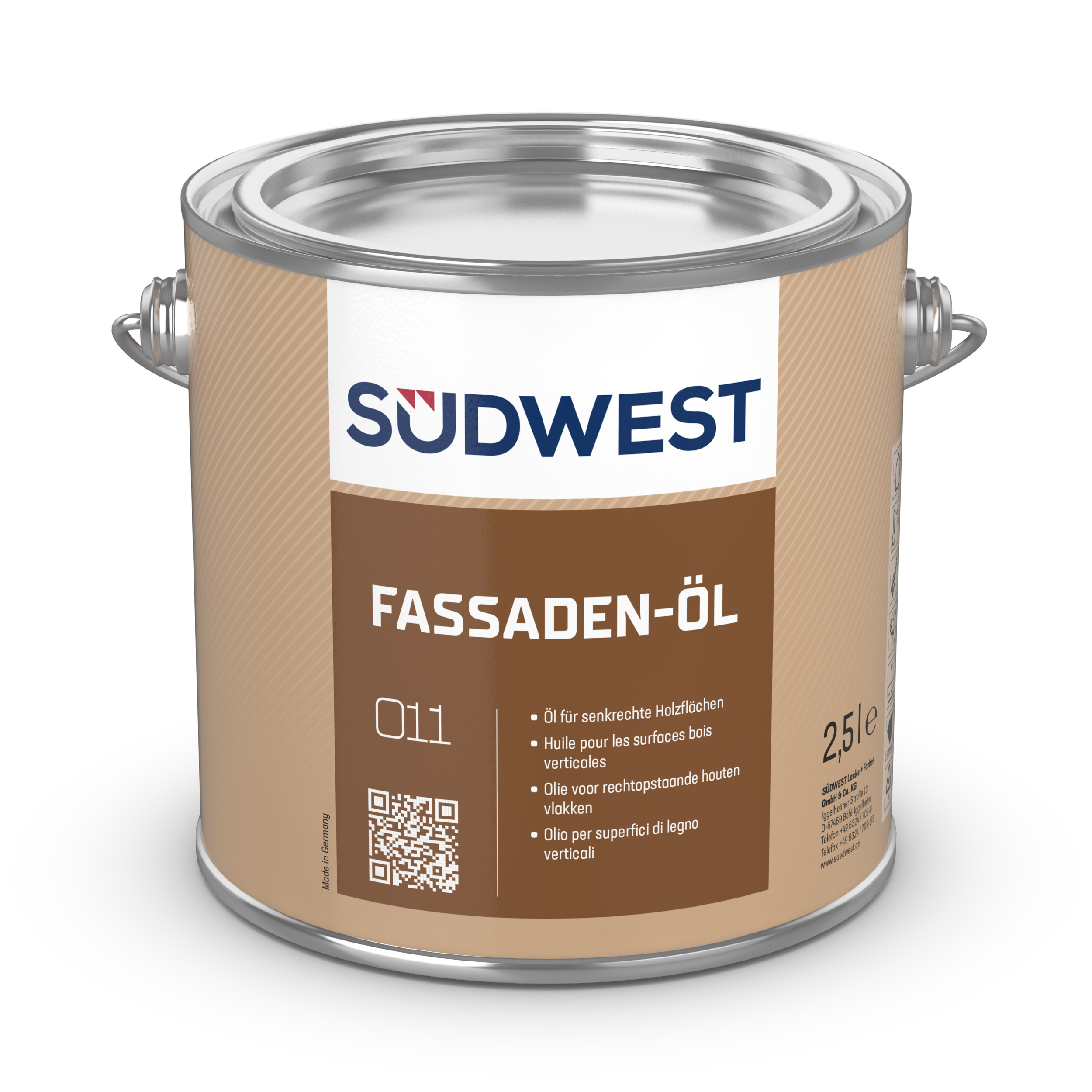 Südwest Fassaden-Öl, 0001- Natur, 2,5 l