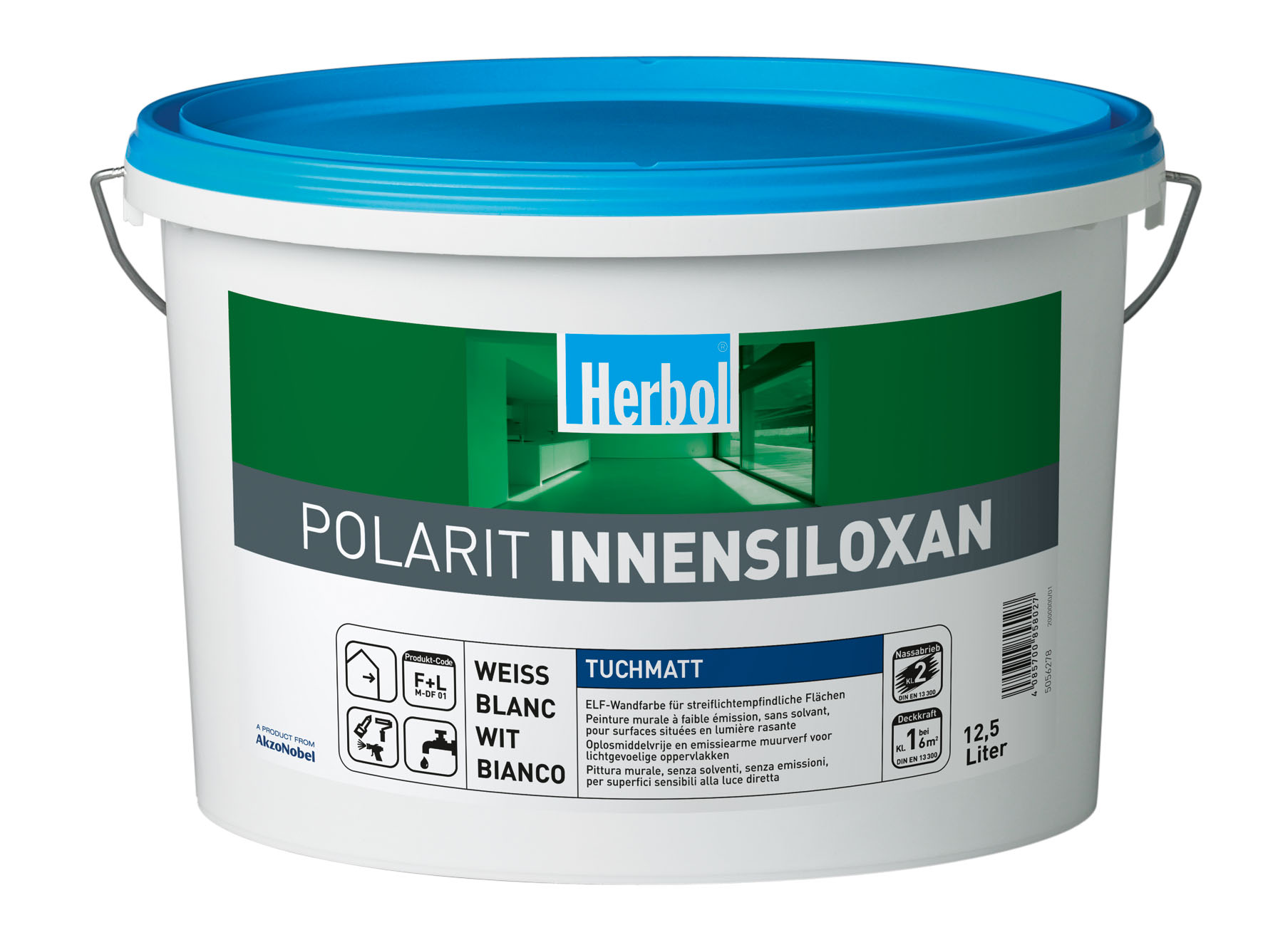 Herbol Dispersionsfarbe Polarit Innensiloxan, Weiß, 12,5 l