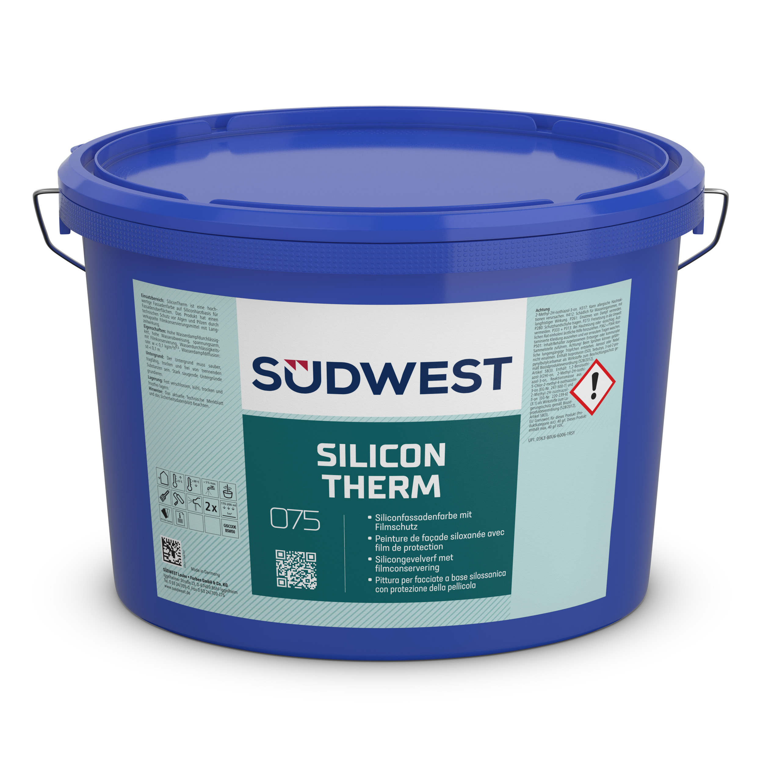 Südwest Fassadenfarbe SiliconTherm, 9110 Weiß, Matt, 5 l