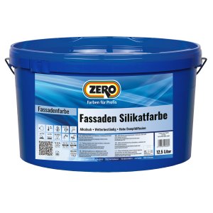 Zero Fassaden Silikatfarbe, Weiß, 12,5 l