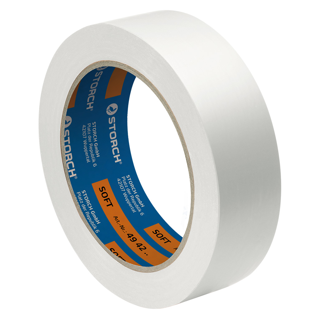 Storch SOFTtape Weichkunststoffband, Das Weiße, 50 mm x 33 m