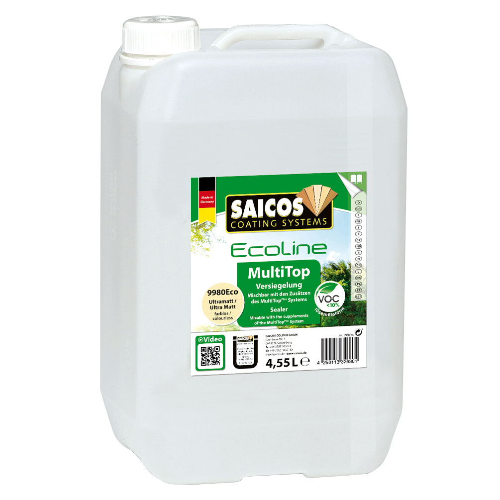 Saicos Ecoline MultiTop Versiegelung, Farblos, Ultramatt, 4,55 l