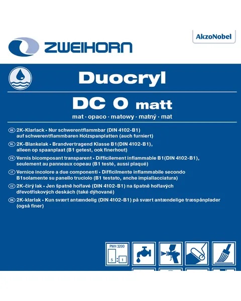 Zweihorn Klarlack Duocryl DC 0, Matt, 5 l