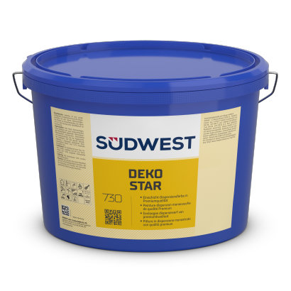 Südwest Dispersionsfarbe DekoStar, 9110 Weiß, Stumpfmatt, 12,5 l