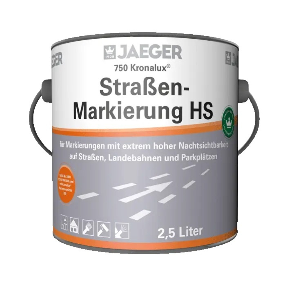 JAEGER HS Kronalux Straßenmarkierungsfarbe 750, RAL 9010- Weiß, 2,5 l