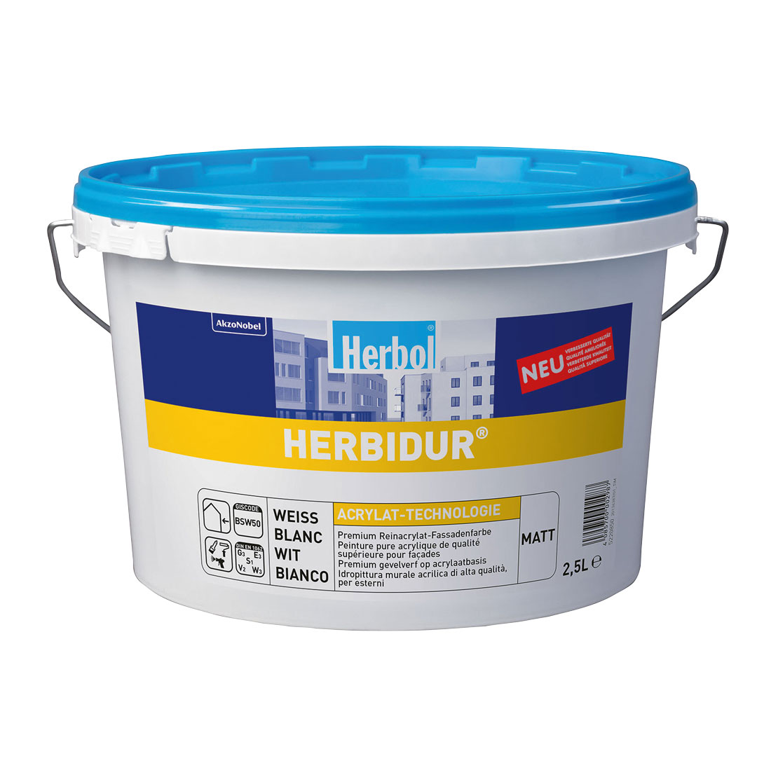 Herbol Fassadenfarbe Herbidur, Weiß, 2,5 l
