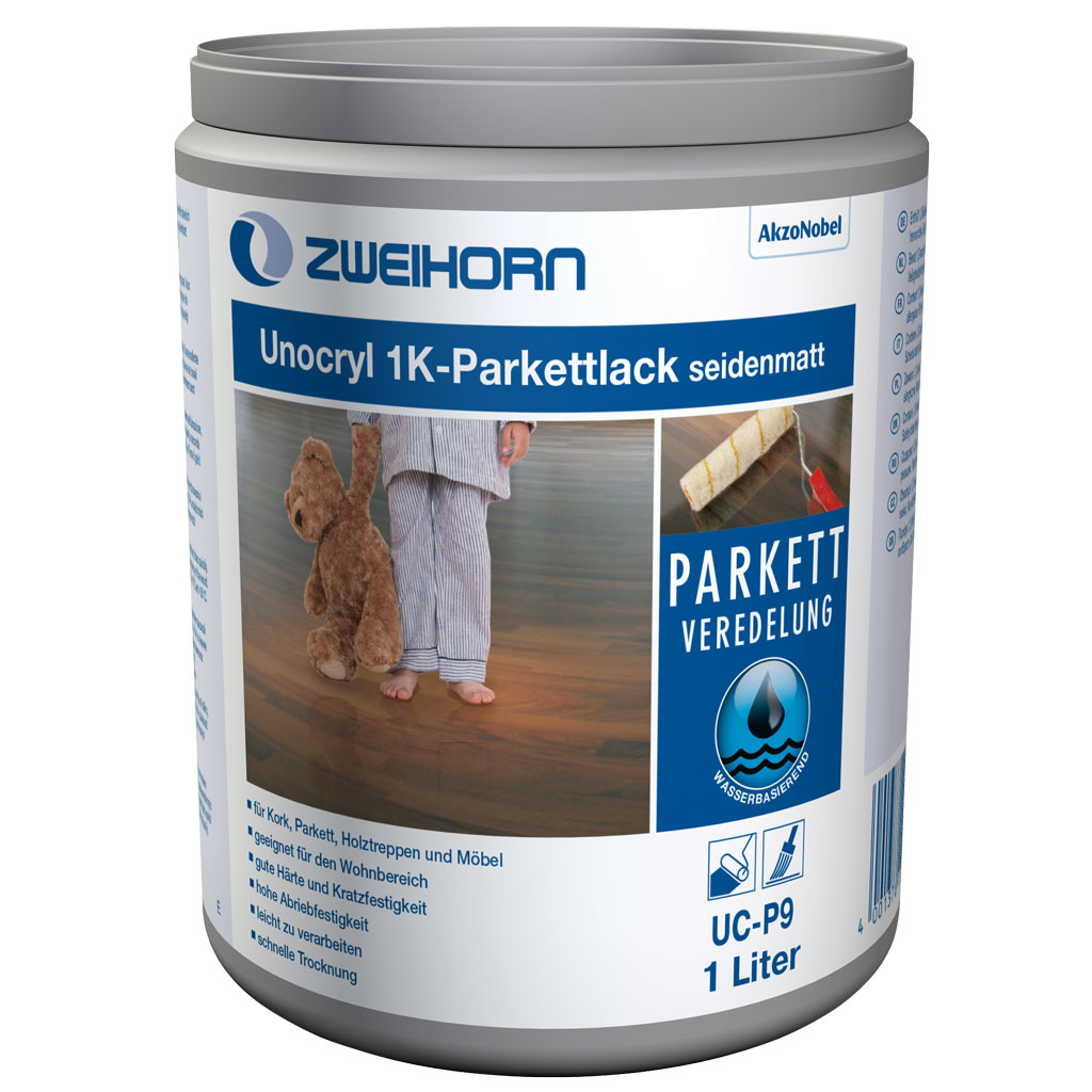 Zweihorn Unocryl 1K-Wasserparkettlack, 1 l