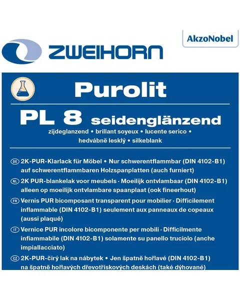 Zweihorn Klarlack Purolit, Seidenglanzend PL 8, 25 l